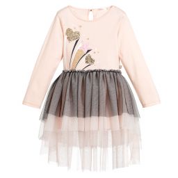 Billieblush-Pink Cotton & Tulle Dress | Childrensalon Outlet