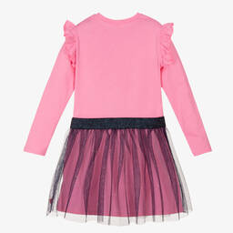 Billieblush-Pink & Navy Blue Tulle Dress | Childrensalon Outlet