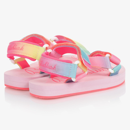 Billieblush-Pink Rainbow Logo Sandals | Childrensalon Outlet