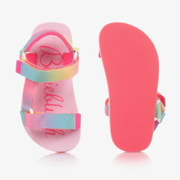 Billieblush-Pink Rainbow Logo Sandals | Childrensalon Outlet