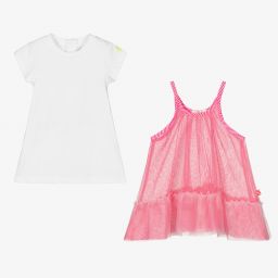 Billieblush-Pink & White 2-in-1 Baby Dress | Childrensalon Outlet