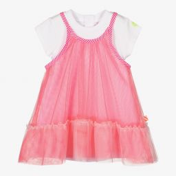 Billieblush-Pink & White 2-in-1 Baby Dress | Childrensalon Outlet