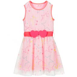 Billieblush-Pink & White Mesh Dress | Childrensalon Outlet