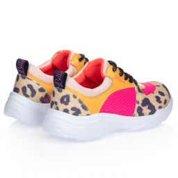 Billieblush-Pink & Yellow Leopard Print Trainers | Childrensalon Outlet