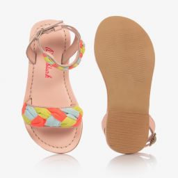 Billieblush-Плетеные кожаные сандалии с отделкой из тюля | Childrensalon Outlet