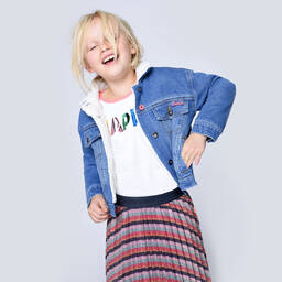 Billieblush-تنورة لوريكس غليتر بكسرات لون كحلي | Childrensalon Outlet