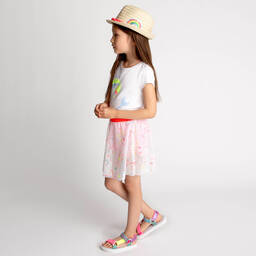 Billieblush-White Cotton Dolphin T-Shirt | Childrensalon Outlet