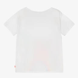 Billieblush-White Cotton Unicorn Logo T-Shirt | Childrensalon Outlet