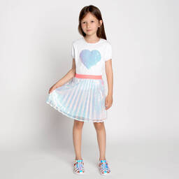 Billieblush-Белая плиссированная юбка с пайетками | Childrensalon Outlet