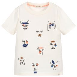 Billybandit-Boys Ivory Cotton T-Shirt  | Childrensalon Outlet