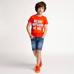 بيلي باندت-تيشيرت قطن لون برتقالي للأولاد | Childrensalon Outlet