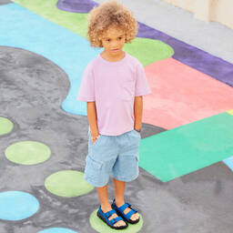 Birkenstock-Boys Blue Buckled Sandals | Childrensalon Outlet