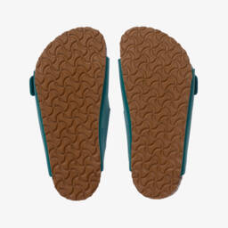 Birkenstock-Boys Teal Blue Faux Leather Sandals | Childrensalon Outlet