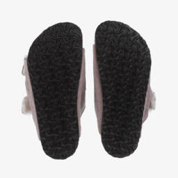 بيركنستوك-صندل شيرلينغ وشامواه لون بنفسجي للبنات | Childrensalon Outlet