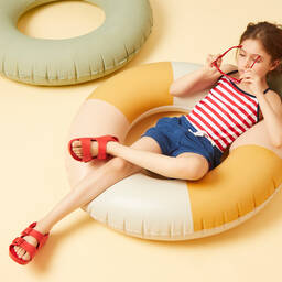 Birkenstock-Red Rubber Sandals | Childrensalon Outlet