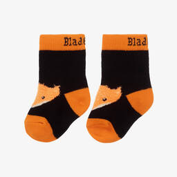 Blade & Rose-Black Cotton Fox Fluffy Socks | Childrensalon Outlet