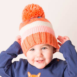 Blade & Rose-Orange Striped Bobble Hat | Childrensalon Outlet