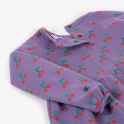 Bobo Choses-Girls Lavender Cherry Cotton Dress | Childrensalon Outlet