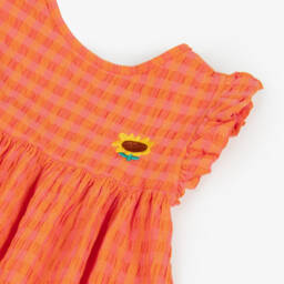 Bobo Choses-Girls Scarlet Seersucker Gingham Frock | Childrensalon Outlet