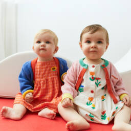 Bobo Choses-Girls Scarlet Seersucker Gingham Frock | Childrensalon Outlet