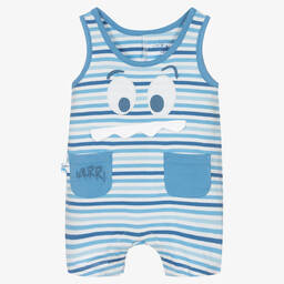 Boboli-Baby Boys Blue Cotton Striped Shortie | Childrensalon Outlet