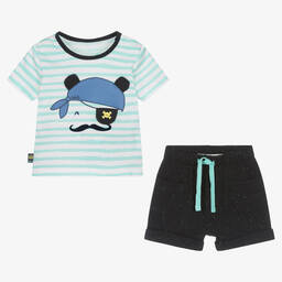 Boboli-Baby Boys Blue Stripe Pirate Shorts Set | Childrensalon Outlet