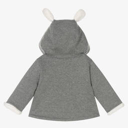 بوبولي-جاكيت هودي بسحاب قطن جيرسي لون رمادي للمواليد | Childrensalon Outlet