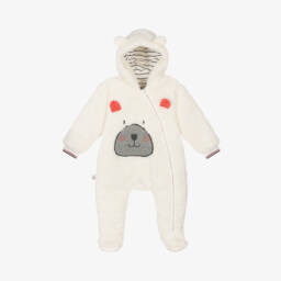 Boboli-Baby Boys Ivory Fleece Pramsuit | Childrensalon Outlet