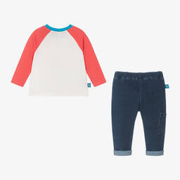 Boboli-Baby Boys Red & Blue Cotton Trouser Set | Childrensalon Outlet
