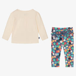 Bobux-طقم ليغنغز قطن لون عاجي وأزرق للمولودات | Childrensalon Outlet