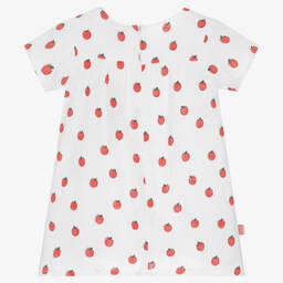 Boboli-Baby Girls White Cotton Apples Dress | Childrensalon Outlet