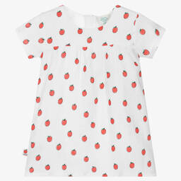Boboli-Baby Girls White Cotton Apples Dress | Childrensalon Outlet