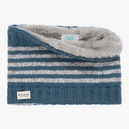 Boboli-Blue & Grey Knitted Snood | Childrensalon Outlet