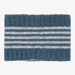 Boboli-Blue & Grey Knitted Snood | Childrensalon Outlet