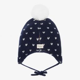 Boboli-قبعة مزيج قطن محبوك لون كحلي | Childrensalon Outlet