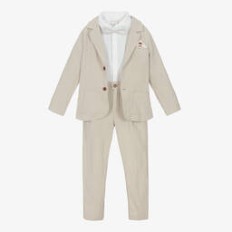 Boboli-Boys Beige & Ivory Trouser Set | Childrensalon Outlet