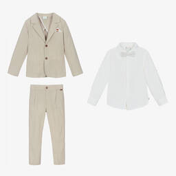 Boboli-Boys Beige & Ivory Trouser Set | Childrensalon Outlet