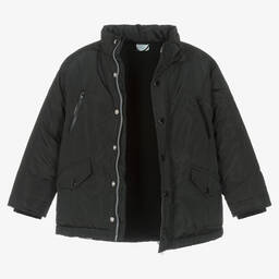 Boboli-Boys Black Hooded Coat | Childrensalon Outlet