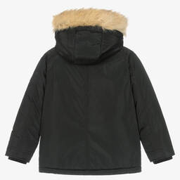Boboli-Boys Black Hooded Coat | Childrensalon Outlet