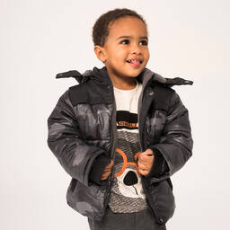 Boboli-Boys Black Hooded Puffer Coat | Childrensalon Outlet