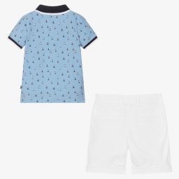 Boboli-Boys Blue Boats Shorts Set | Childrensalon Outlet