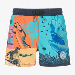 Boboli-Boys Blue Colourblock Shark Swim Shorts | Childrensalon Outlet