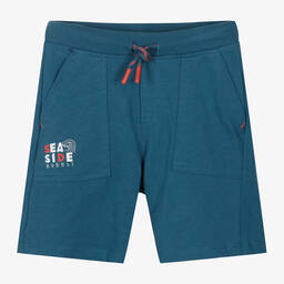 Boboli-Boys Blue Cotton Drawstring Shorts | Childrensalon Outlet