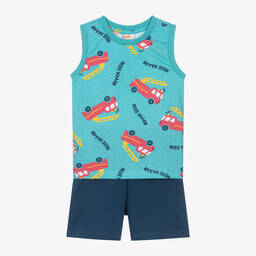 Boboli-Boys Blue Cotton Short Pyjamas | Childrensalon Outlet