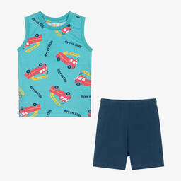 Boboli-Boys Blue Cotton Short Pyjamas | Childrensalon Outlet