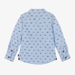 Boboli-قميص سليم فيت قطن لون أزرق للأولاد | Childrensalon Outlet