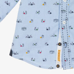 Boboli-قميص سليم فيت قطن لون أزرق للأولاد | Childrensalon Outlet