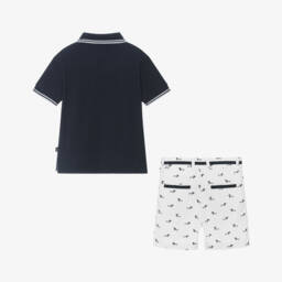 Boboli-طقم شورت أزرق بطبعة كلاب للأولاد | Childrensalon Outlet