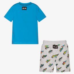 Boboli-Boys Blue & Grey Shorts Set | Childrensalon Outlet