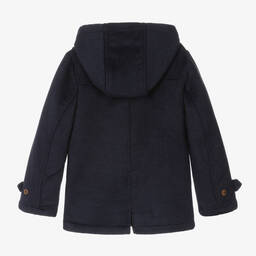 Boboli-Boys Blue Hooded Duffel Coat | Childrensalon Outlet